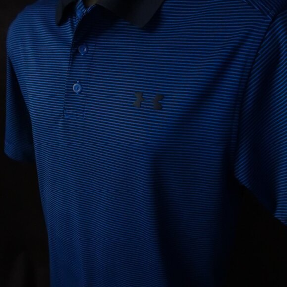 Under Armour Navy Striped Performance Polo (S) OMG! ⛳️ - Picture 7 of 10
